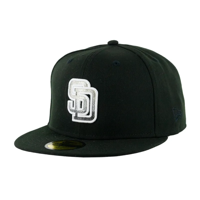 New Era 59Fifty San Diego Padres Aux Pack Track 5 Fitted Hat Black Gradient Silver - Billion Creation