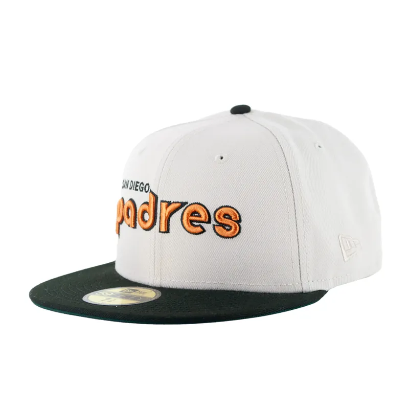 New Era 59Fifty San Diego Padres Aux Pack Track 4 Fitted Hat Stone, Black, Hazel Brown - Billion Creation