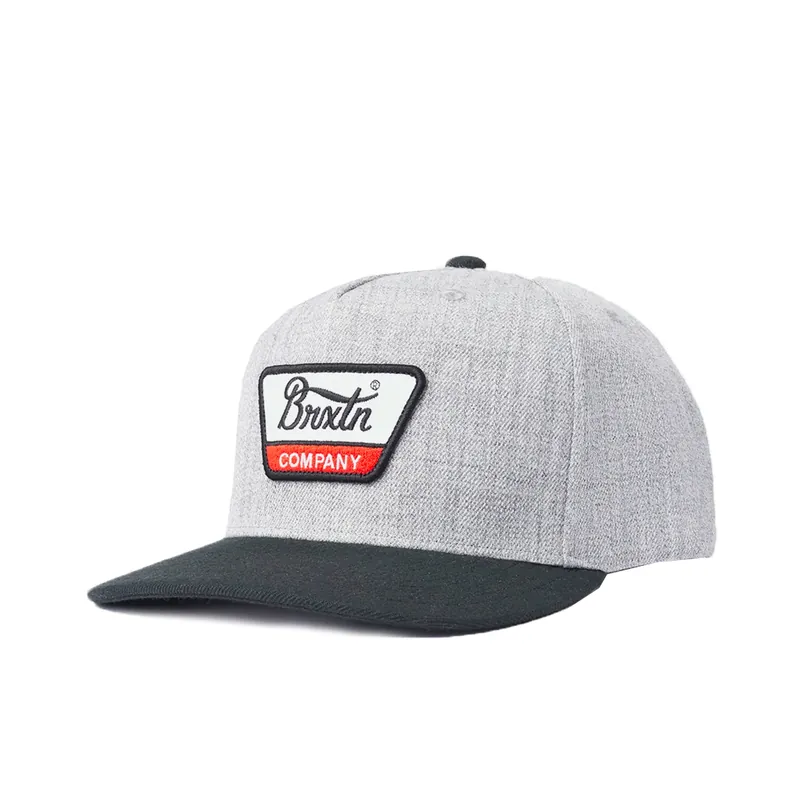 Brixton Linwood C MP Snapback Hat Heather Grey Black