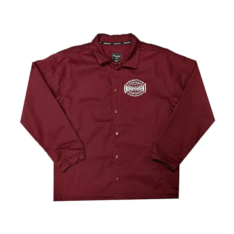 Primitive x Independent Global Coaches Jacket Burgundy