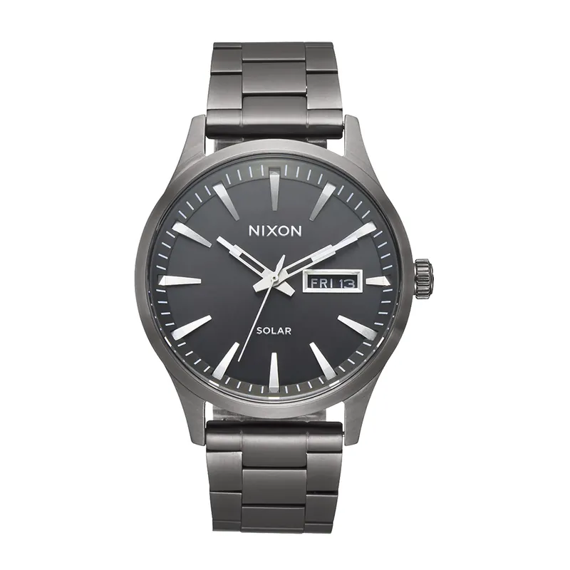 Nixon Sentry Solar Stainless Steel Watch Gunmetal