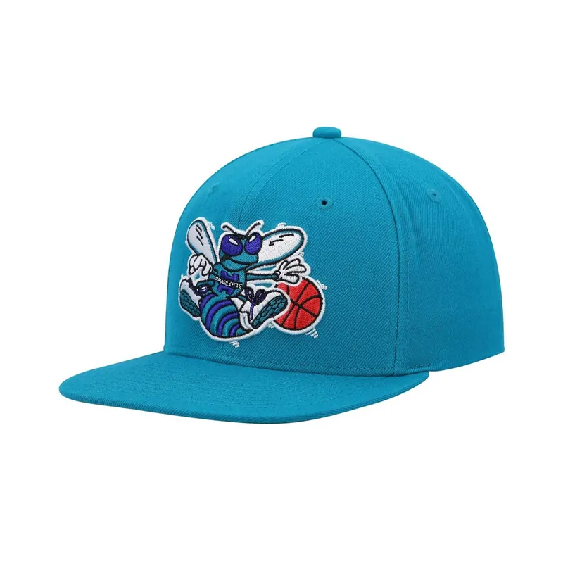 Mitchell & Ness Charlotte Hornets Team Ground 2.0 Stretch Adjustable Snapback Hat Teal