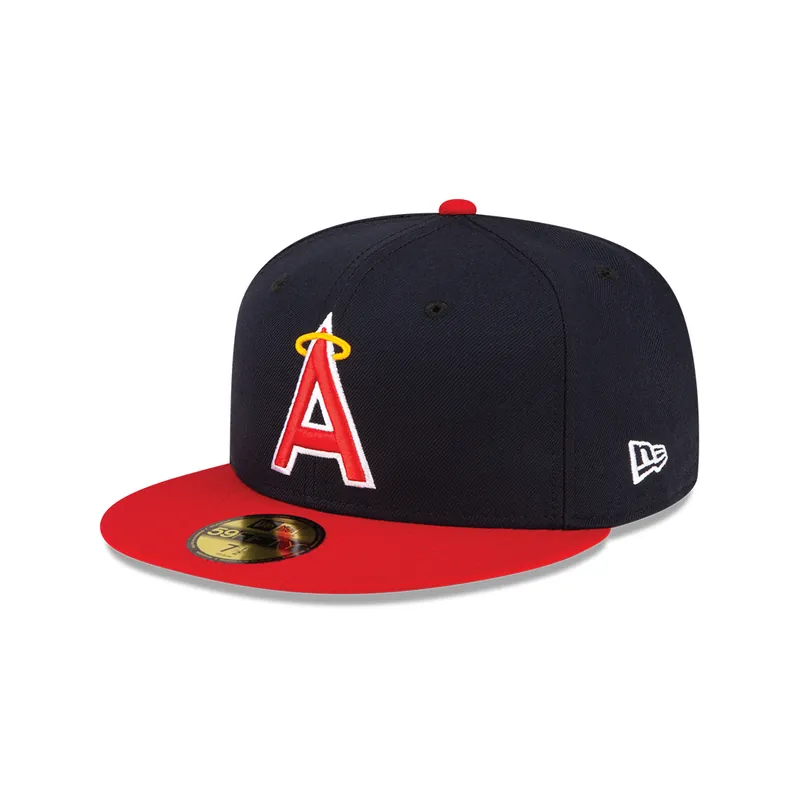 New Era 59Fifty Los Angeles Angels of Anaheim Alternate Authentic Collection On Field Fitted Hat Dark Navy Red - MLB Authentic Collection 59FIFTY On Field