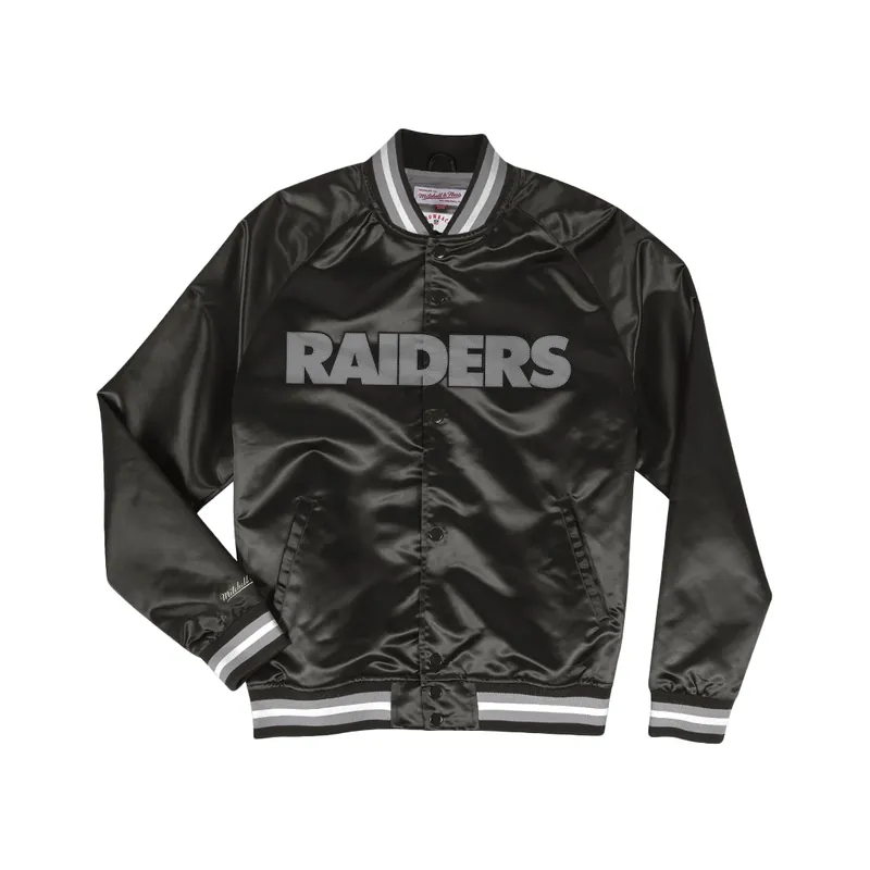 Mitchell & Ness Lightweight Oakland Raiders Satin Jacket Black