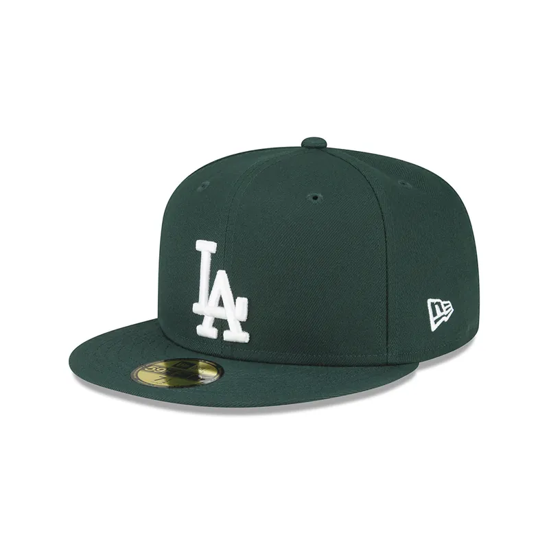New Era 59Fifty Los Angeles Dodgers Fitted Hat Dark Green White
