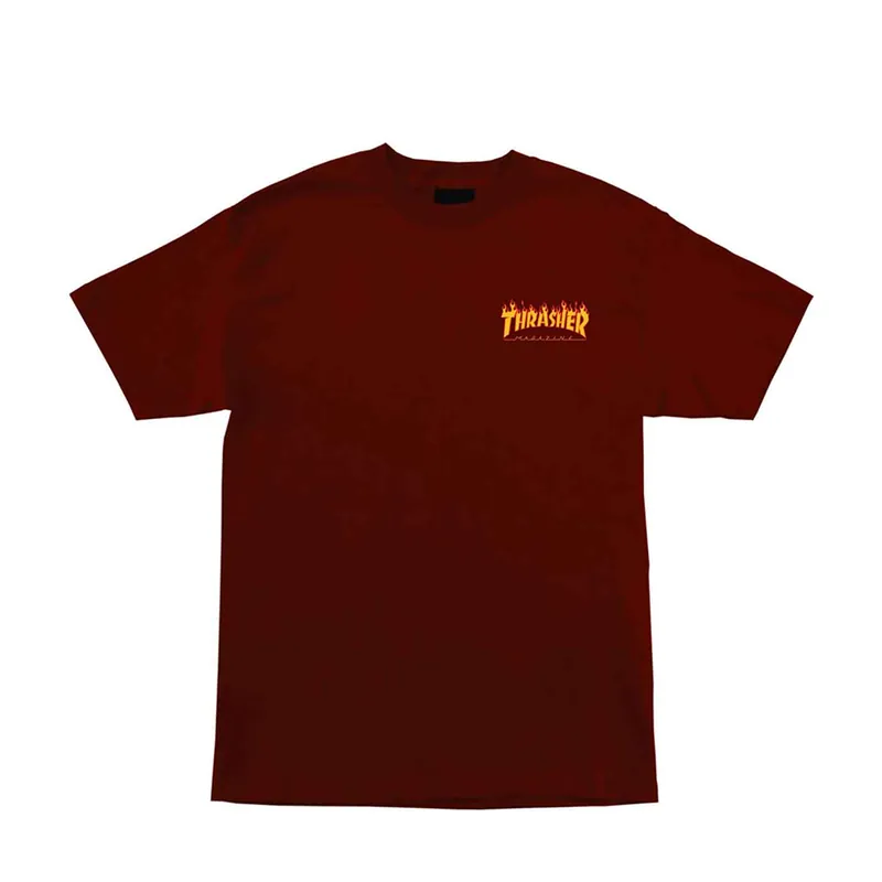 Santa Cruz x Thrasher Flame Dot Shortsleeve Heavyweight T-Shirt Burgundy