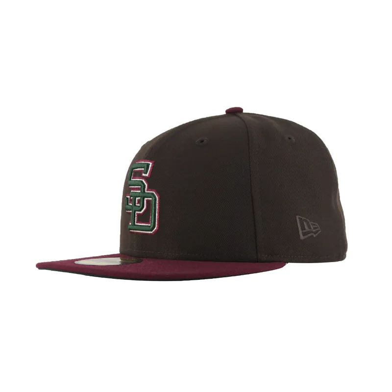 New Era x Billion Creation 9Fifty San Diego Padres Chicano Park Burnt Wood Brown Cardinal Red Adjustable Snapback Hat