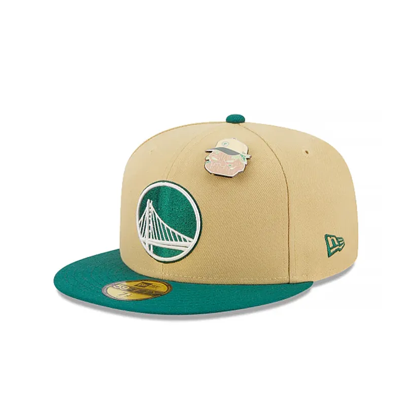 New Era 59Fifty Golden State Warriors The Elements Earth Fitted Hat Vegas Gold Emerald Green - Collections