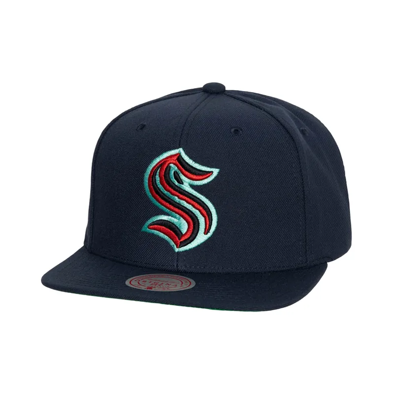 Mitchell & Ness Seattle Kraken Alternate Flip Adjustable Snapback Hat Navy