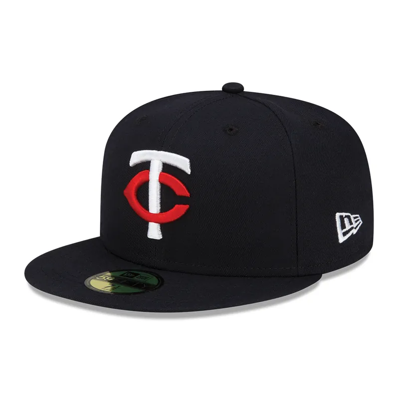 New Era 59Fifty Minnesota Twins Home Game Authentic Collection On Field Fitted Hat Navy - MLB Authentic Collection 59FIFTY On Field