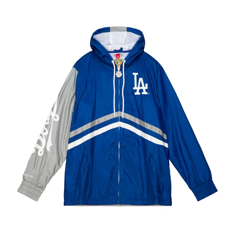 Mitchell & Ness Los Angeles Dodgers Undeniable Full Zip Windbreaker Jacket Royal Blue