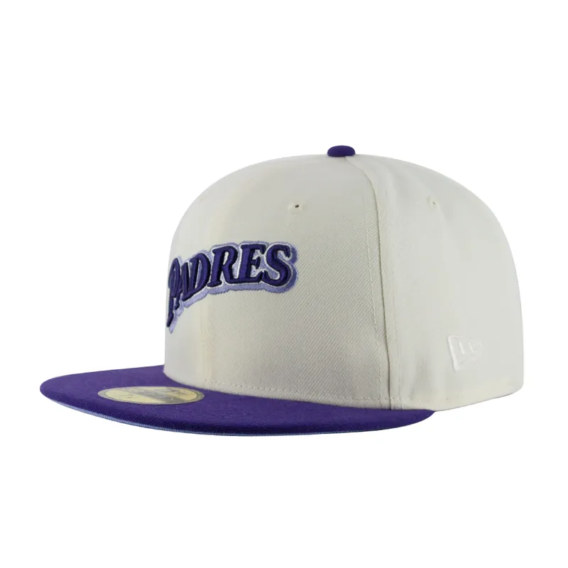 New Era x Billion Creation 59Fifty San Diego Padres Ube Pandesal Fitted Hat Chrome White Deep Purple