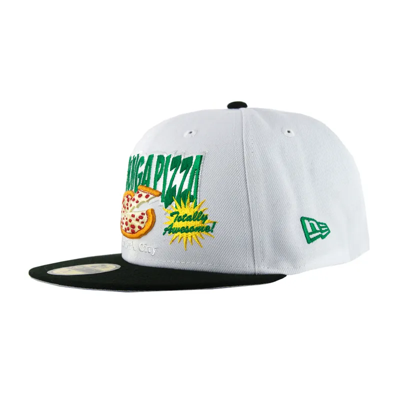 New Era 59Fifty Teenage Mutant Ninja Turtles Cowabunga Pizza Fitted Hat White Black - Collections