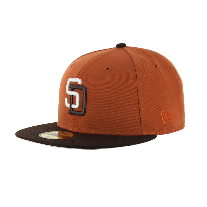 New Era x Billion Creation 59Fifty San Diego Padres Sculpin Fitted Hat Rust Orange Burnt Wood Brown