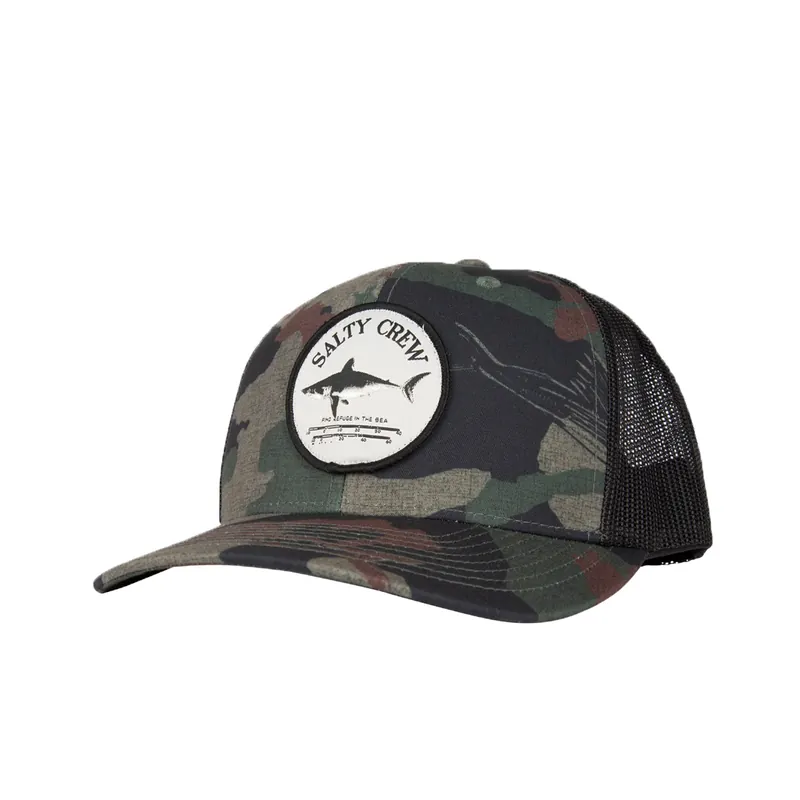 Salty Crew Bruce Retro Trucker Snapback Hat Salty Camo