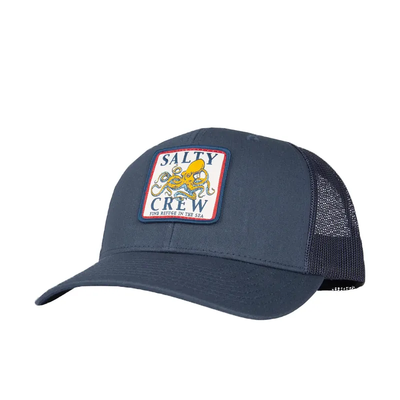 Salty Crew Ink Slinger Retro Trucker Snapback Hat Navy