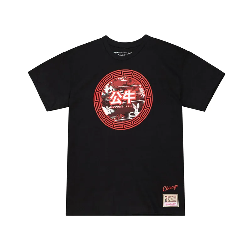 Mitchell & Ness Chicago Bulls Asian Heritage Short Sleeve T-Shirt Black