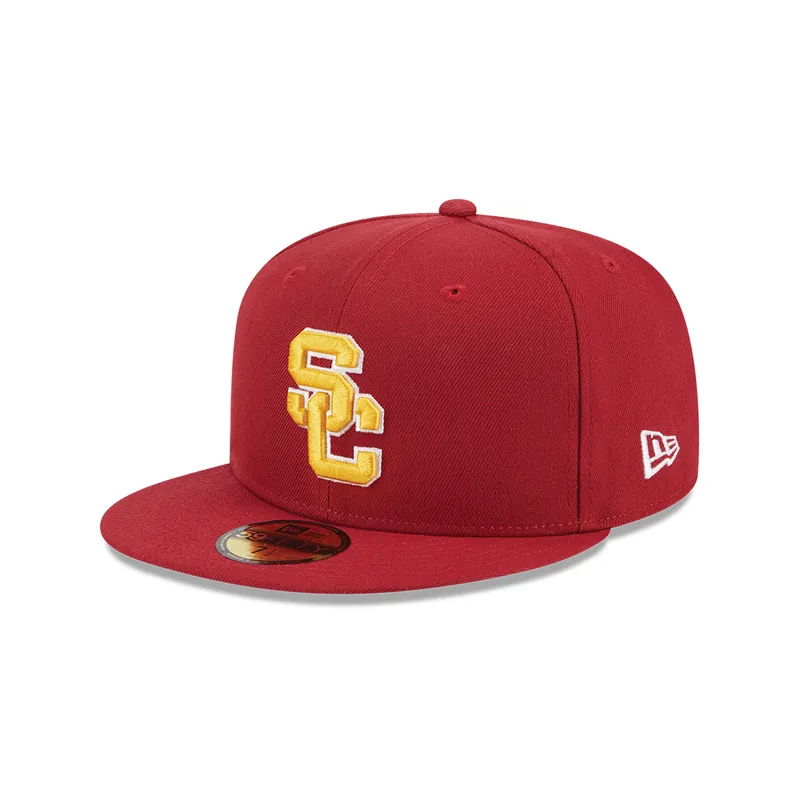 New Era 59Fifty USC Trojans Fitted Hat Cardinal Gold White