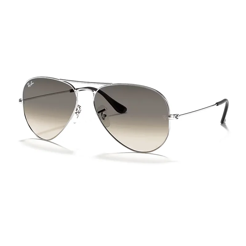 Ray-Ban Aviator Gradient Sunglasses Sliver Grey
