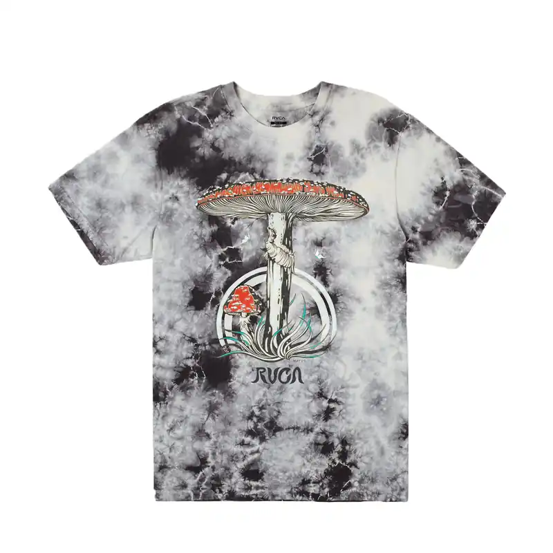 RVCA Alex Matus Shroom Short Sleeve T-Shirt Grey Tie Dye