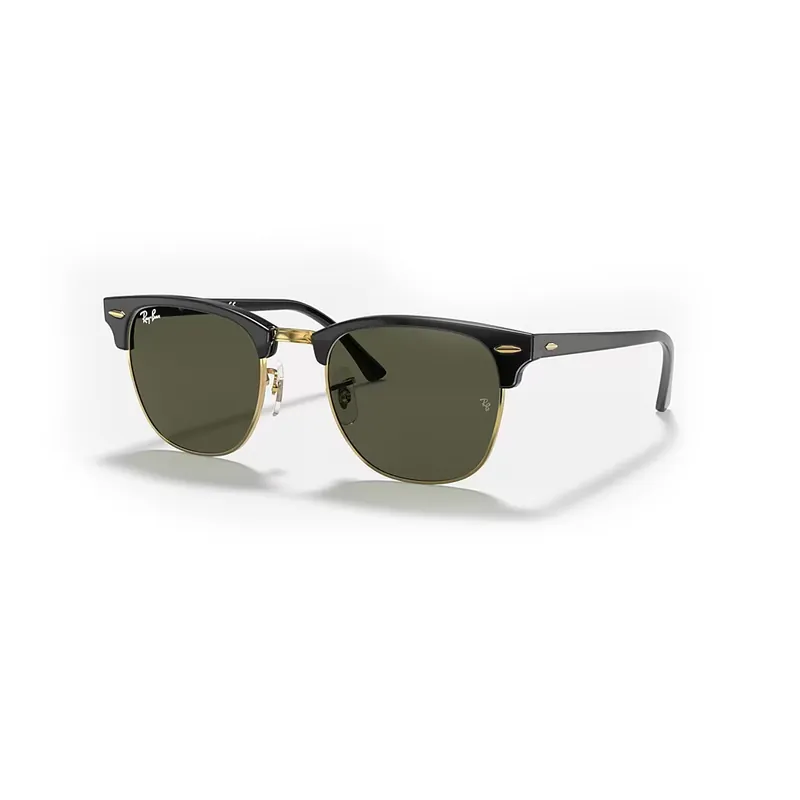 Ray-Ban Clubmaster Classic Sunglasses Black On Gold G-15 Green