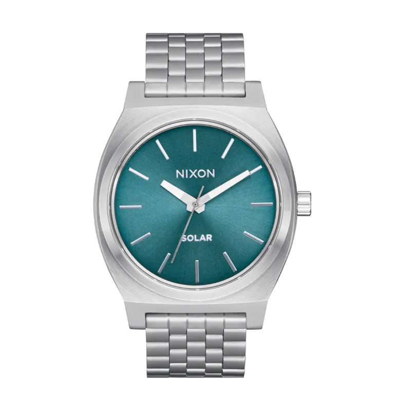 Nixon Time Teller Solar Watch Silver Dusty Blue