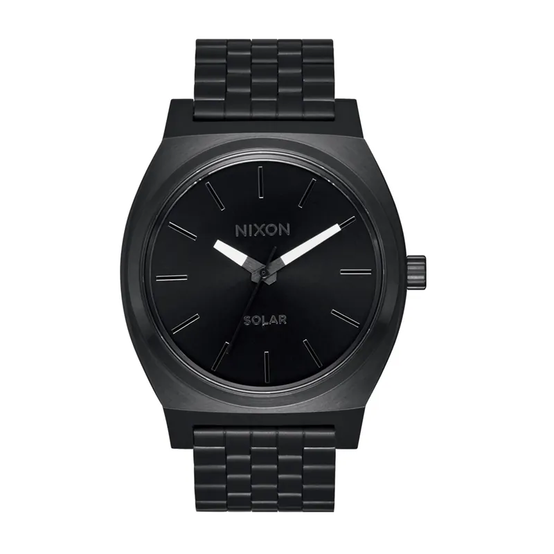 Nixon Time Teller Solar Watch All Black White
