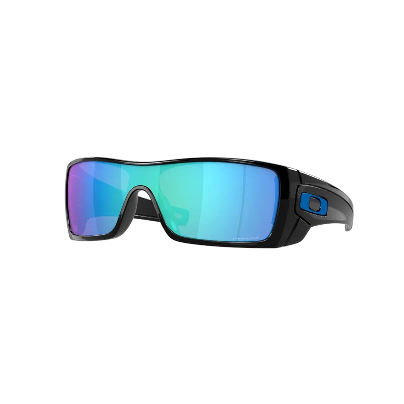 Oakley Batwolf Sunglasses Prizm Sapphire Lenses Polished Black Frame