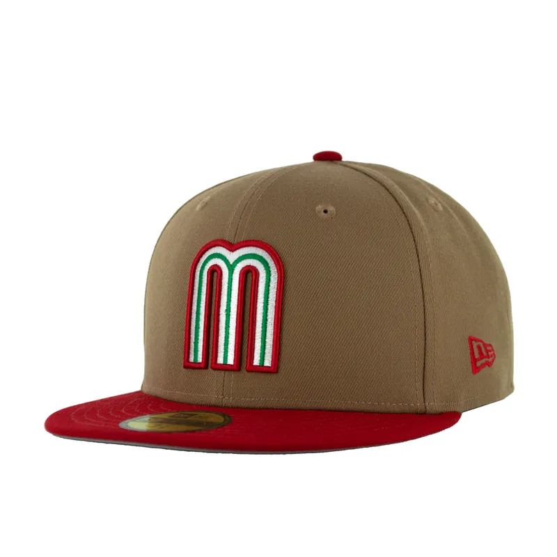 New Era 59Fifty World Baseball Classic Mexico Fitted Hat Khaki Green Red