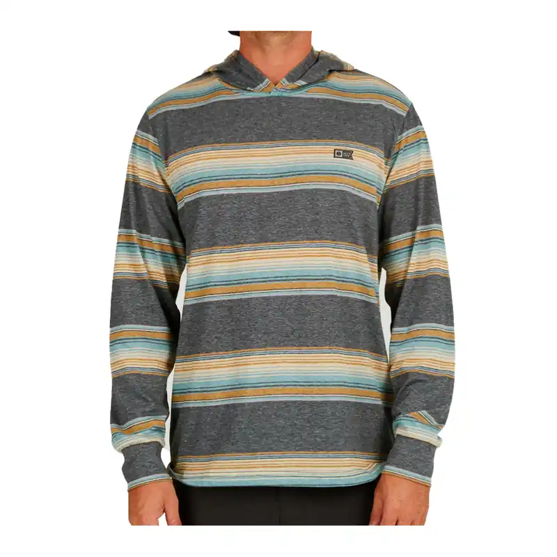 Salty Crew Outskirts UV Hood Black Heather Blue Gold