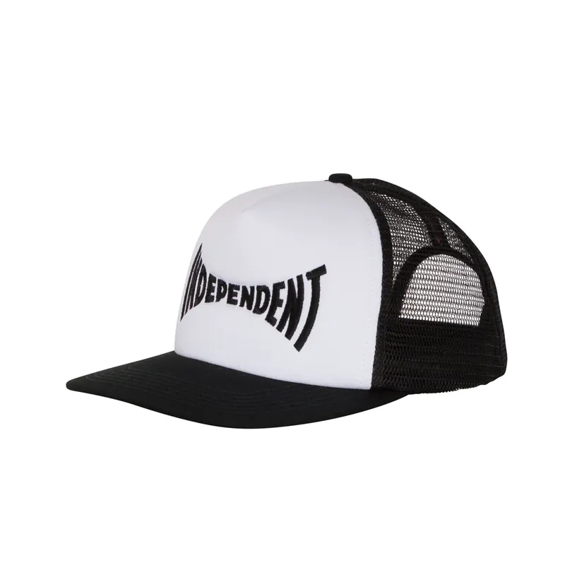 Independent Span Trucker Snapback Hat White Black - Independent Trucks