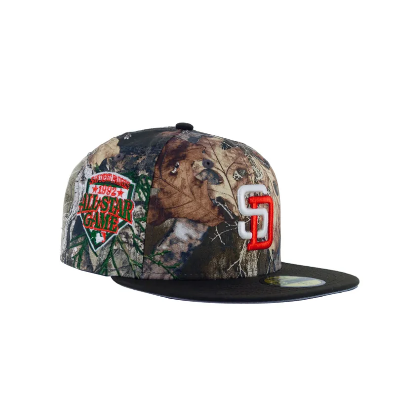 New Era 59Fifty San Diego Padres Chocolate Trees Fitted Hat Realtree Camo White Orange Brown - Billion Creation