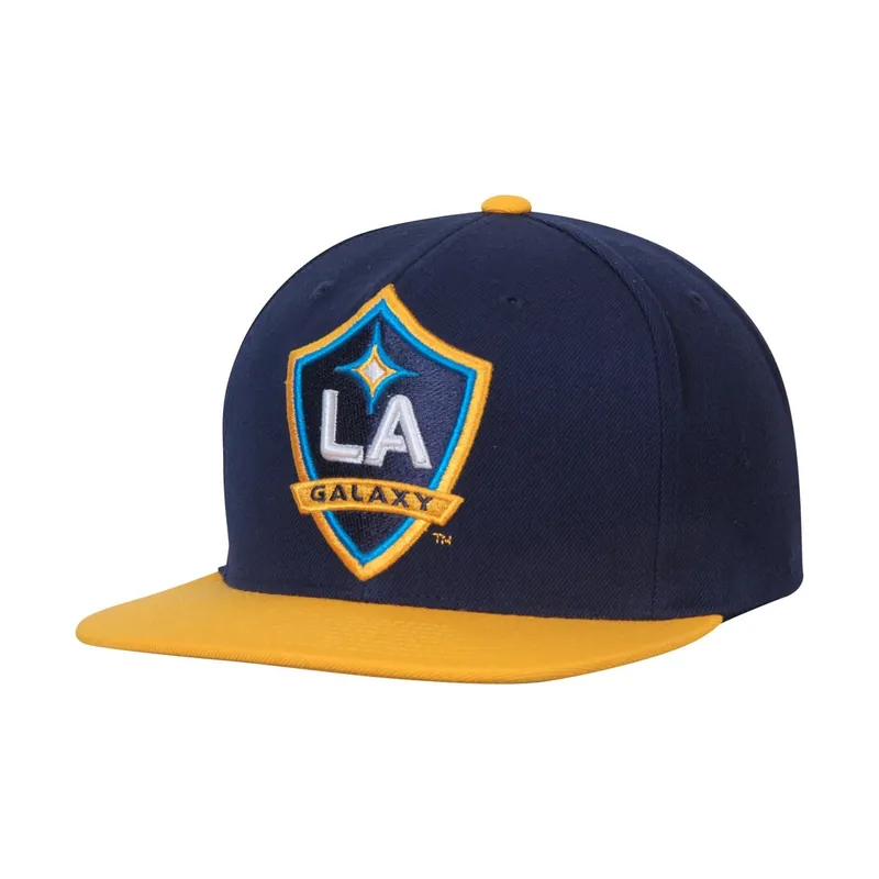 Mitchell & Ness Los Angeles Galaxy Two Tone 2.0 Snapback Hat Navy Yellow