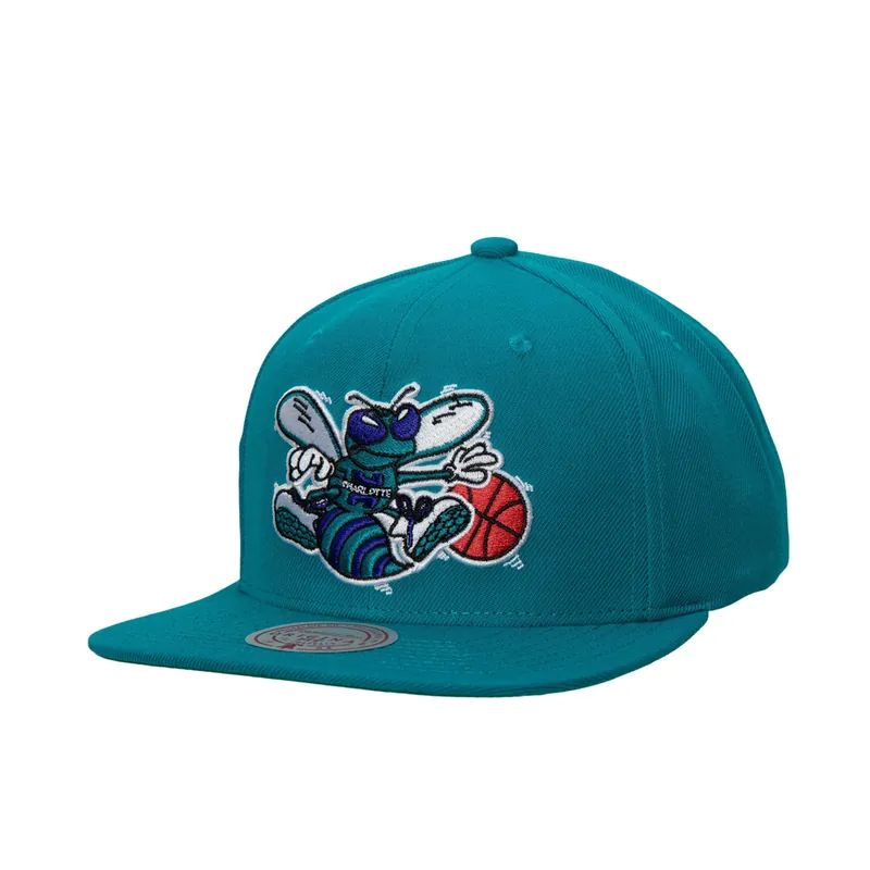 Mitchell & Ness Charlotte Hornets Team Ground 2.0 Snapback Hat Dark Teal