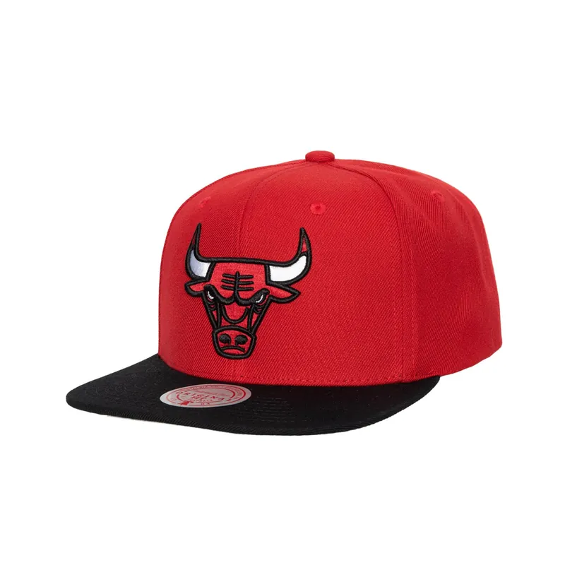 Mitchell & Ness Chicago Bulls Two Tone 2.0 Snapback Hat Red Black
