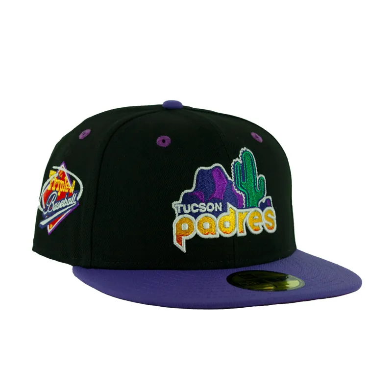 New Era 59Fifty Tucson Padres Sunset Fitted Hat Black Gradient Orange Purple