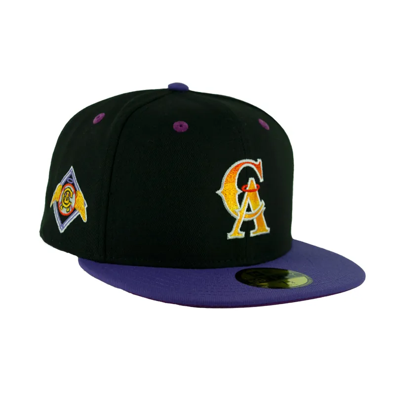 New Era 59Fifty California Angels Sunset Fitted Hat Black Gradient Orange Purple