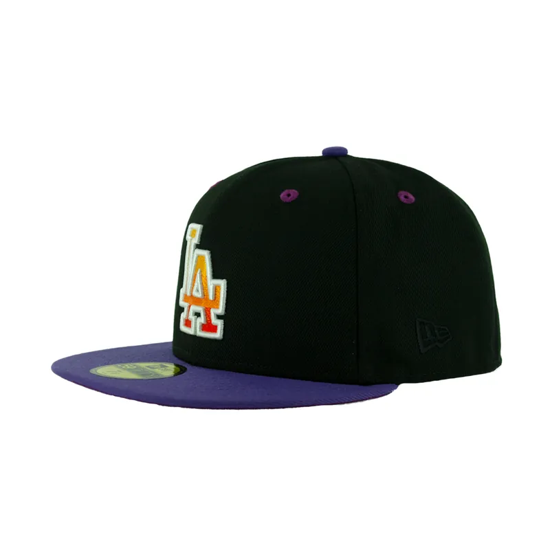 New Era 59Fifty Los Angeles Dodgers Sunset Fitted Hat Black Gradient Orange Purple