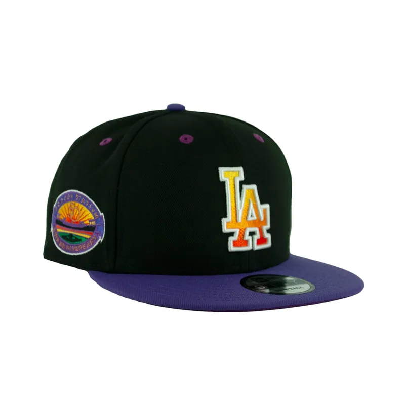 New Era 9Fifty Los Angeles Dodgers Sunset Adjustable Snapback Hat Black Gradient Orange Purple