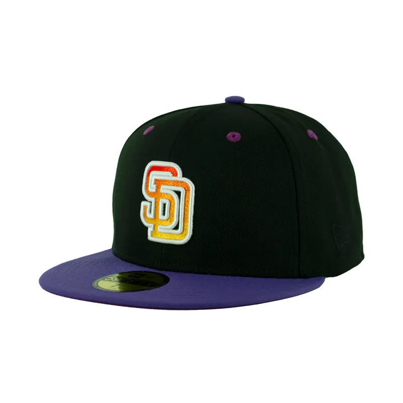 New Era 59Fifty San Diego Padres Sunset Fitted Hat Black Gradient Orange Purple