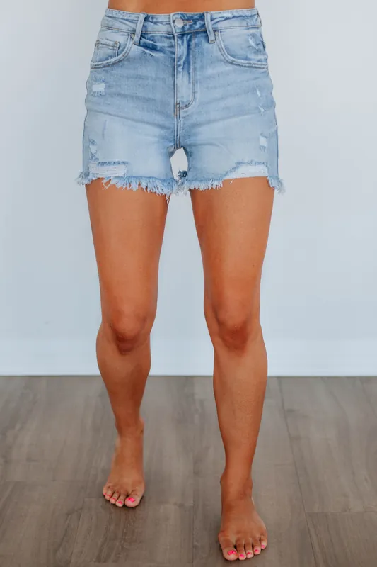 Carlie Risen Shorts - Light Wash