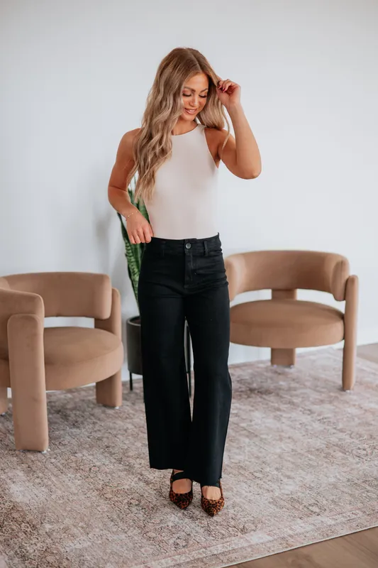 Linsley Wide Leg Pants - Black
