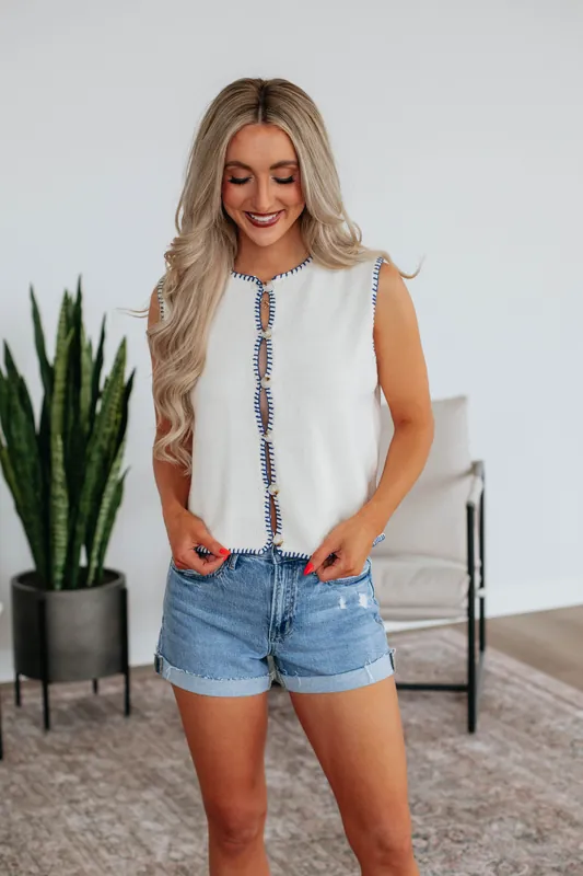 Larkin Sweater Vest - Cream Mix