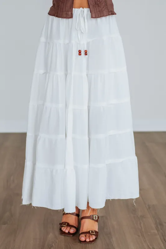 Danique Maxi Skirt - White Birch