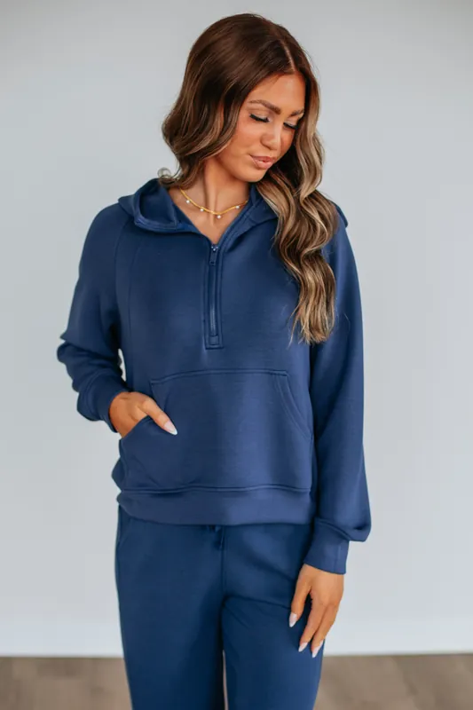 Aubrie Half-Zip Pullover - Navy