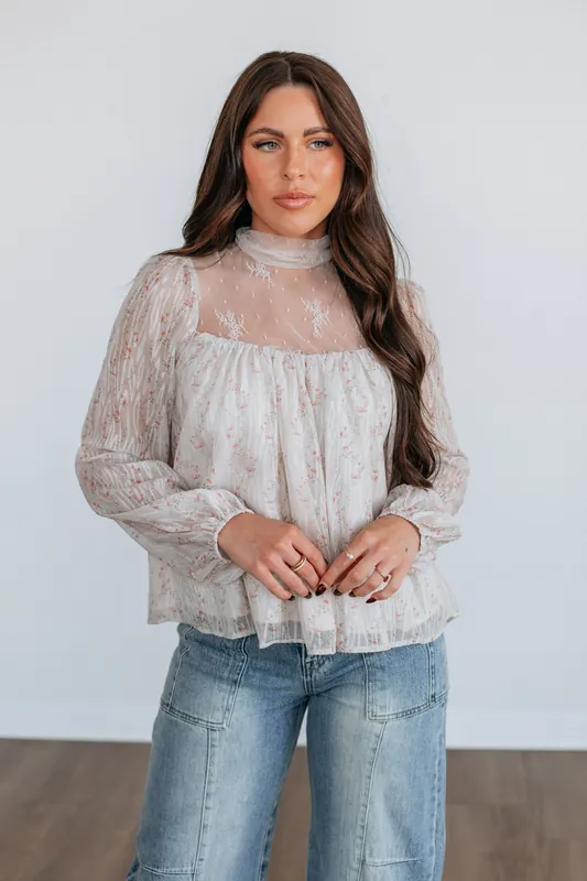 Marcia Floral Lace Top - By Together