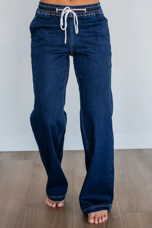 Tobin Mica Wide Leg Pants - Mica Denim
