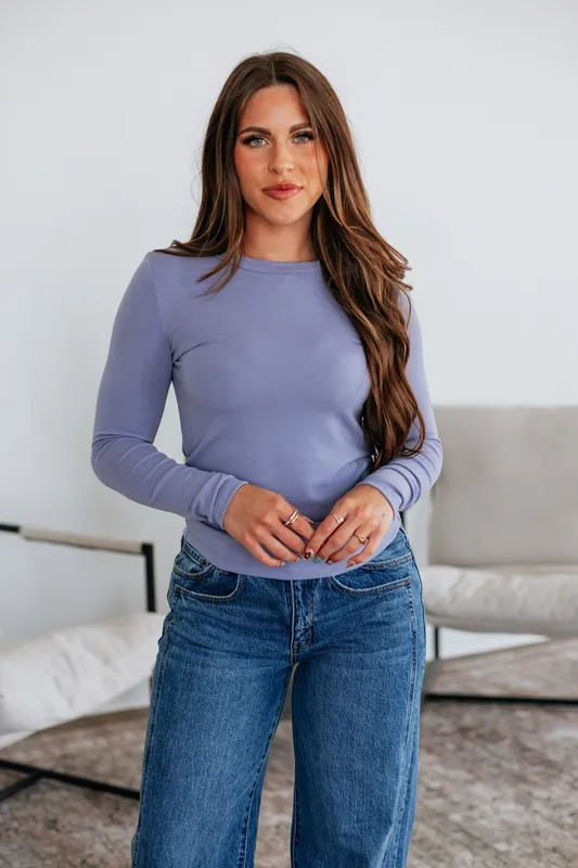 Penny Long Sleeve Top - Periwinkle