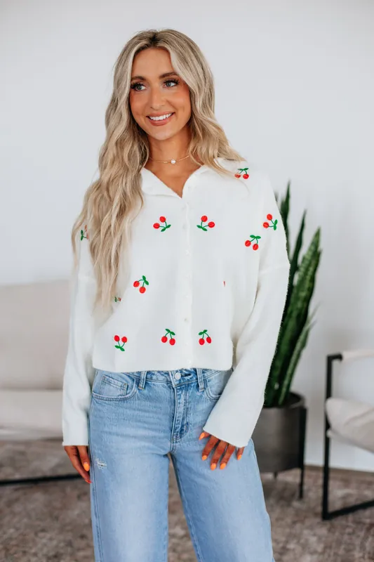 Brooke Cherry Cardigan - Things Between