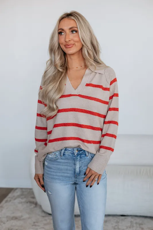 Danielle Striped Pullover - By Together
